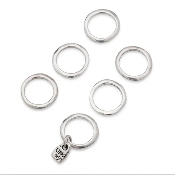 UNO de 50 PRISONER Stackable Silver Ring Set. Size 7 1/2 - Picture 6 of 12